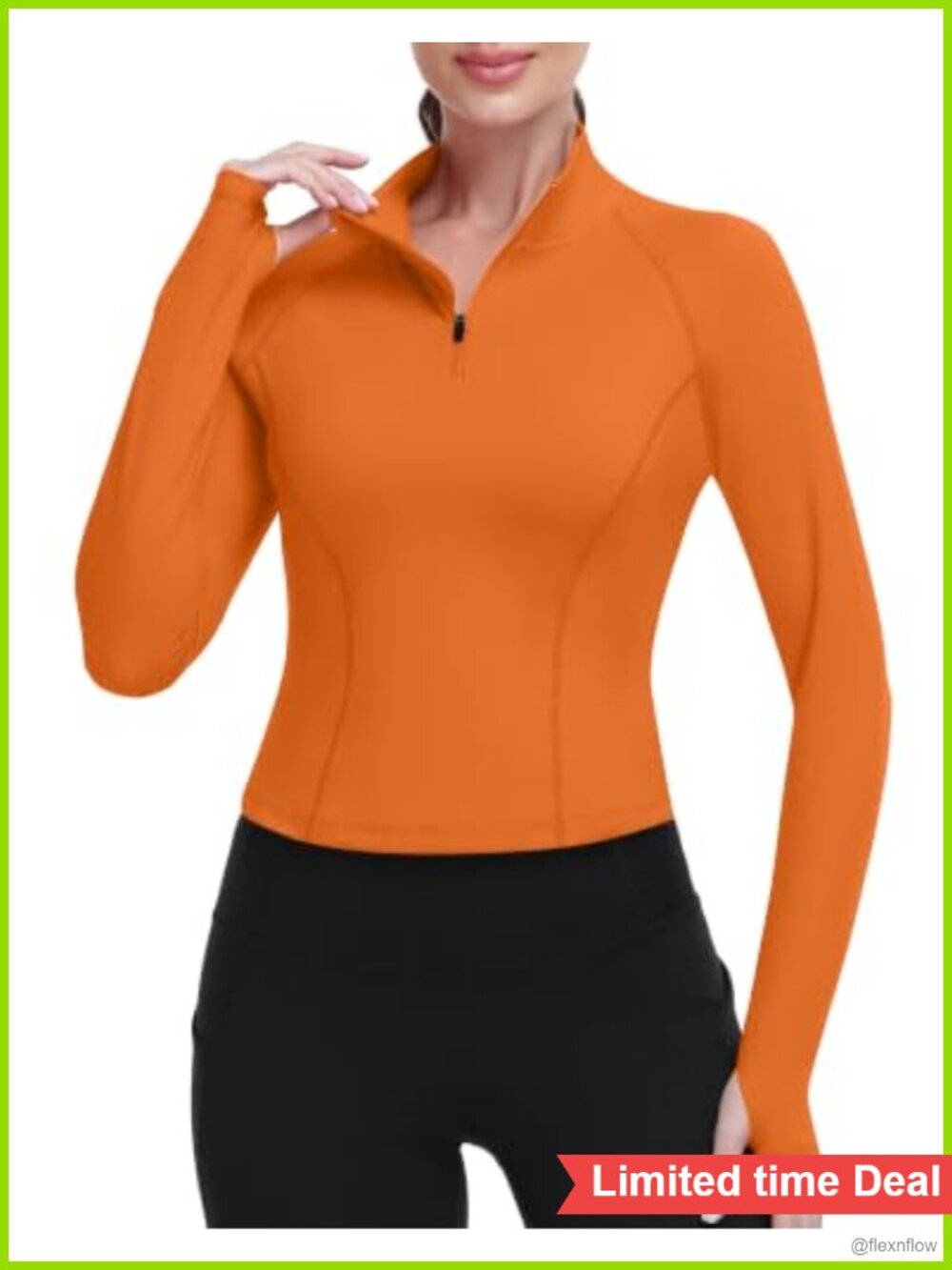 Cropped Quarter Zip Pullover Long Sleeve Athletic Top